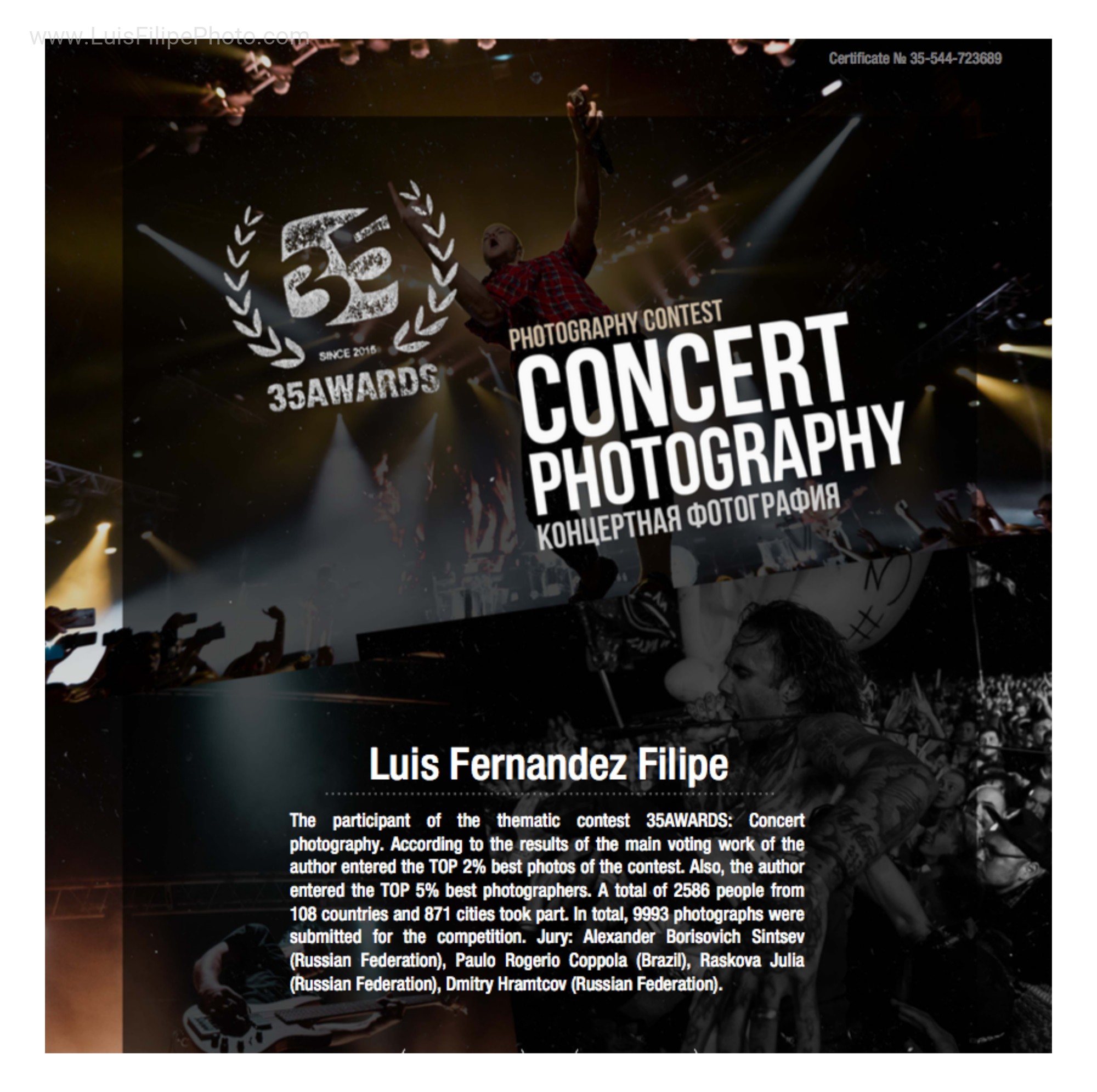 premio internacional de fotografia de conciertos 35 adwards