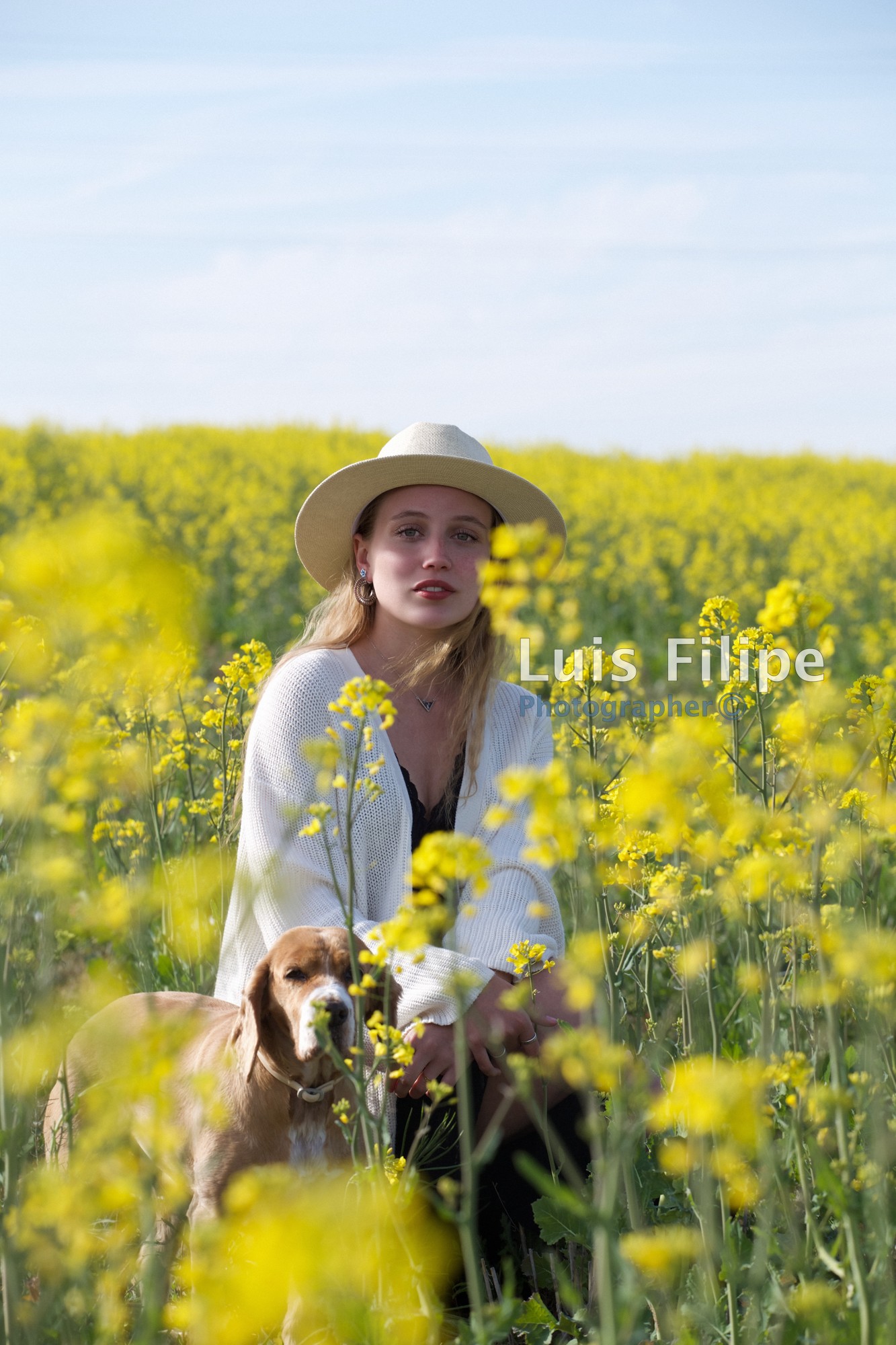 sesión de fotos con flores