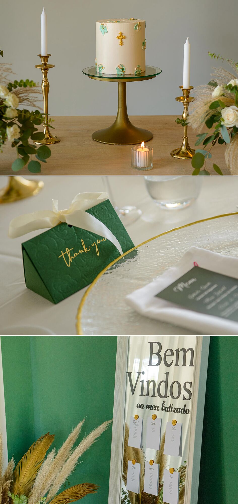 bolo de batismo e decoração na all got eventos