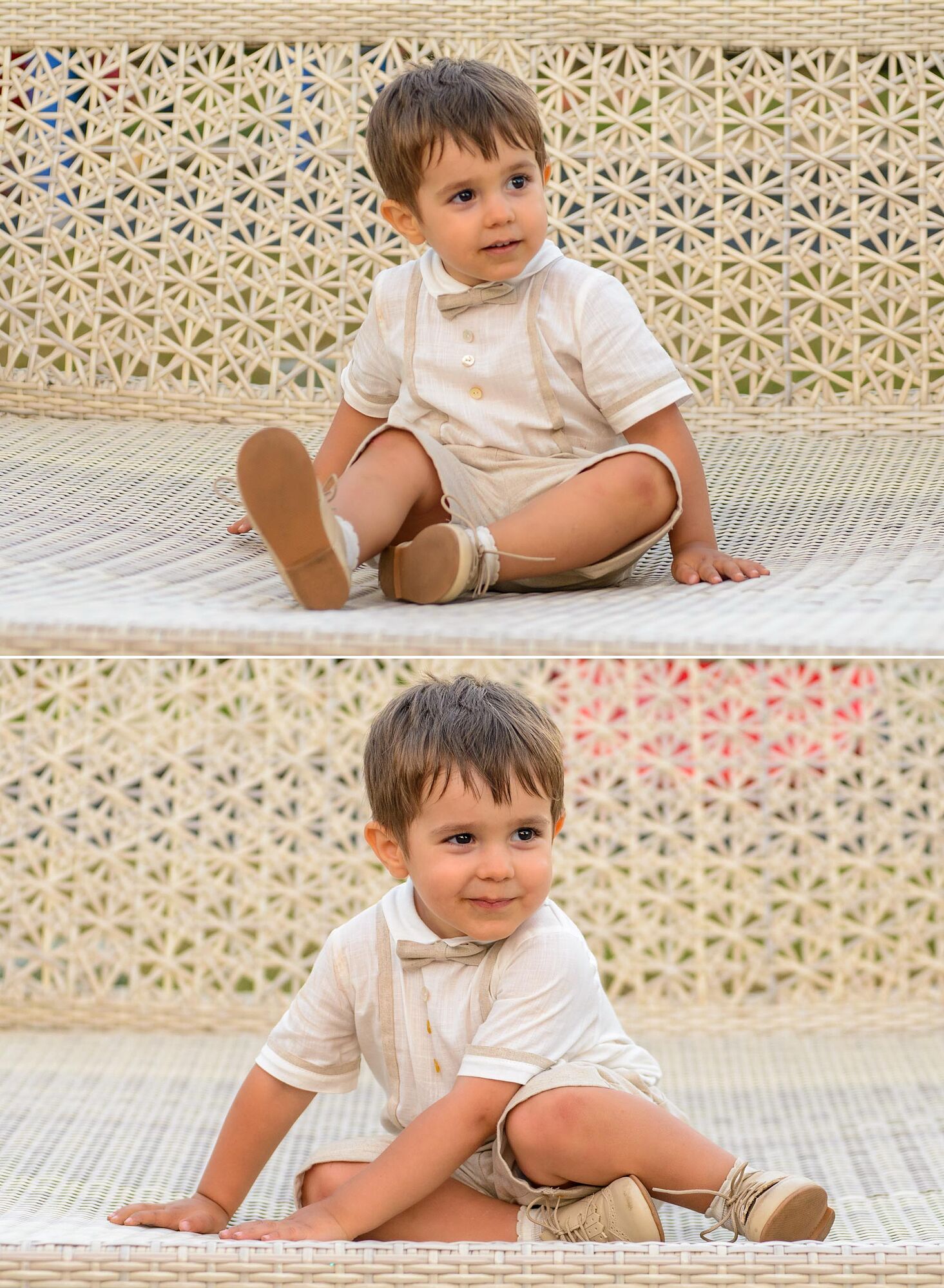 menino sentado em sofá