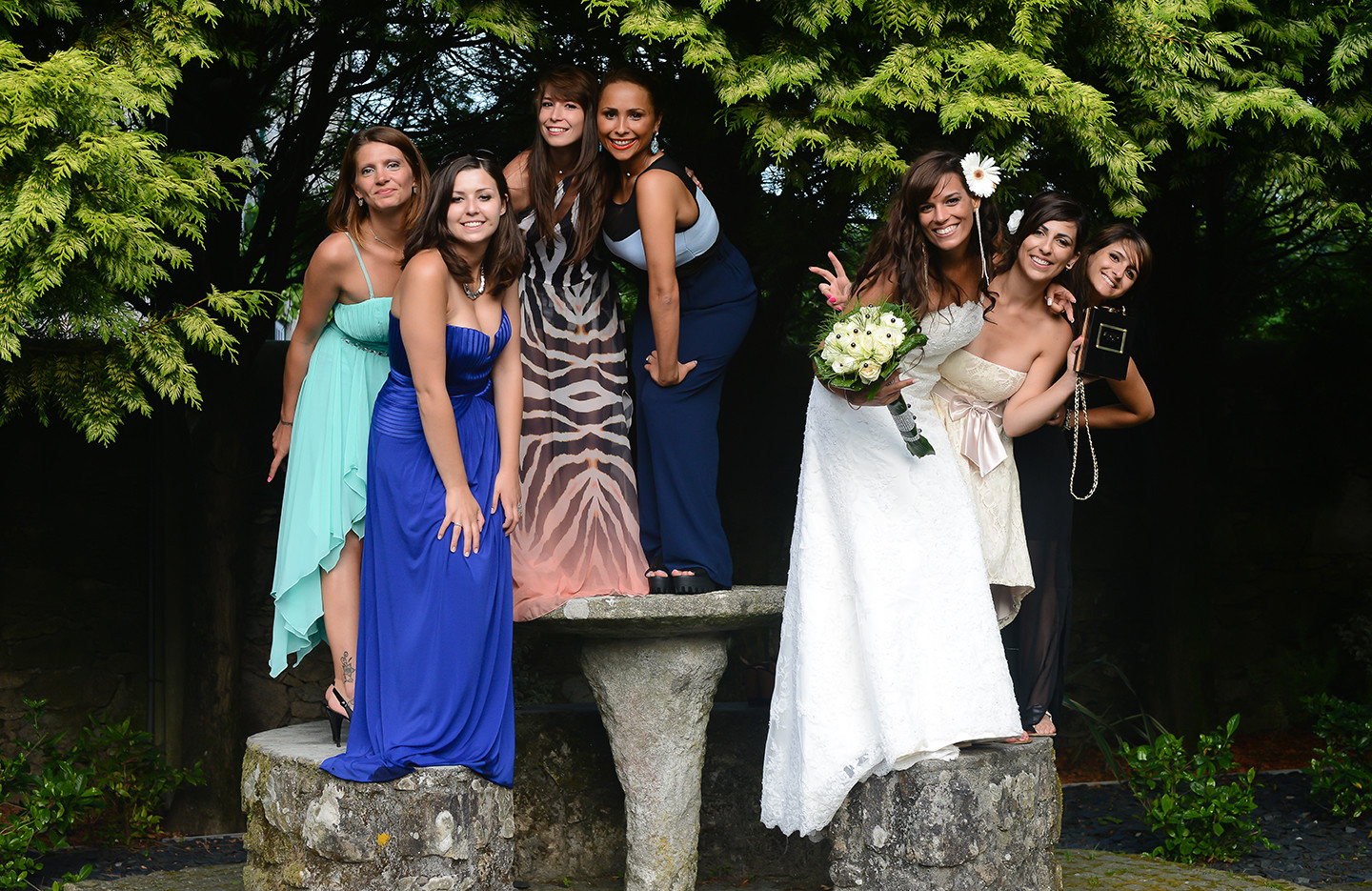 Foto com as madrinhas da noiva
