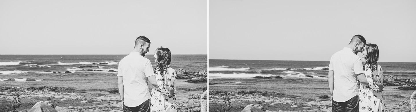 Montagem de 2 fotografias do casal de namorados a olharem um para o outro apaixonadamente