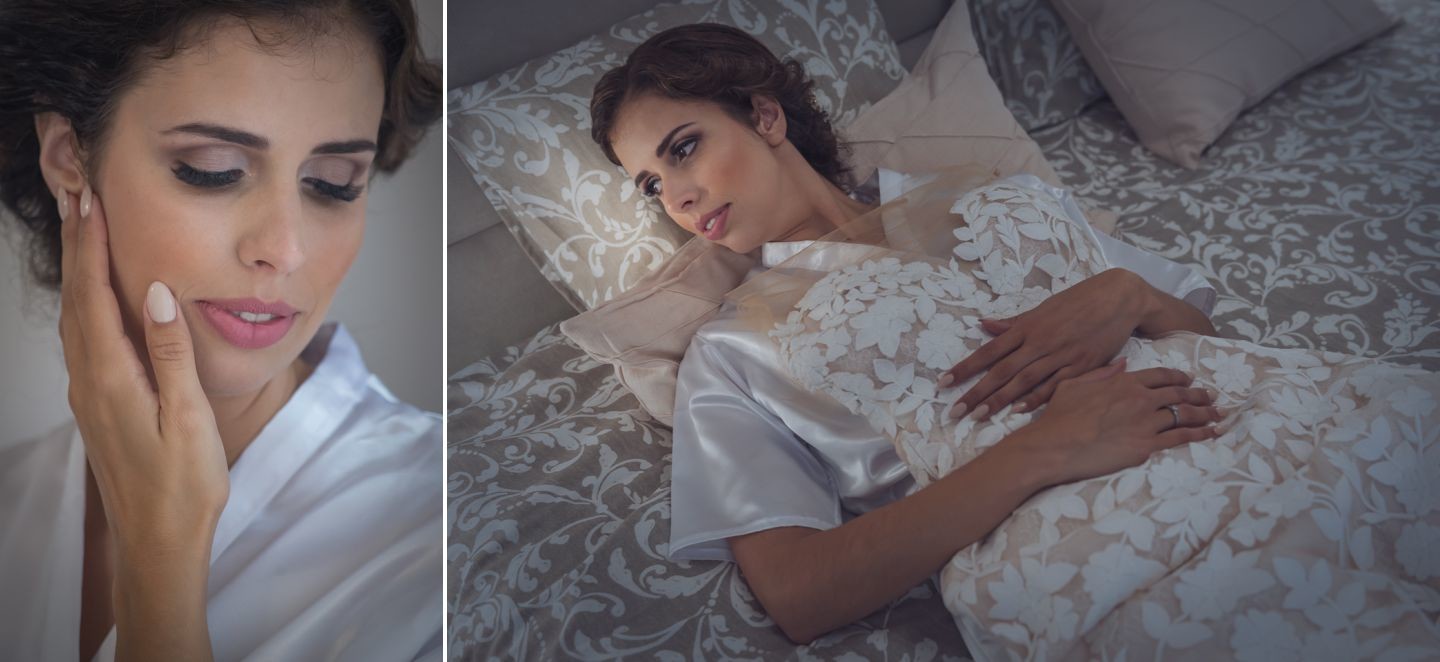 Montagem de 2 fotografias da noiva Daniela