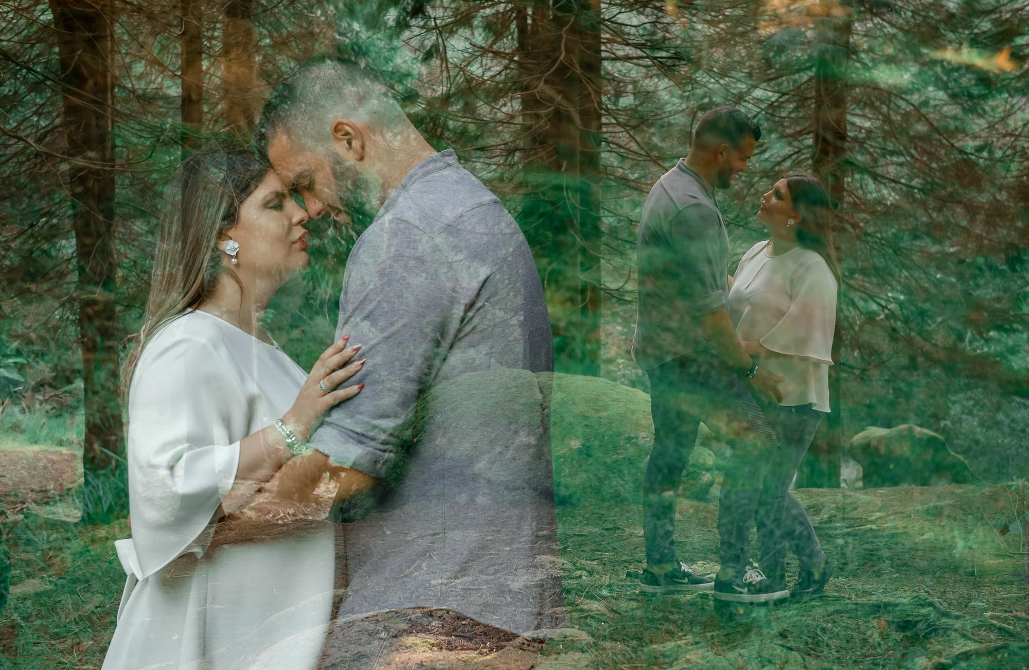 Carolina e André no bosque