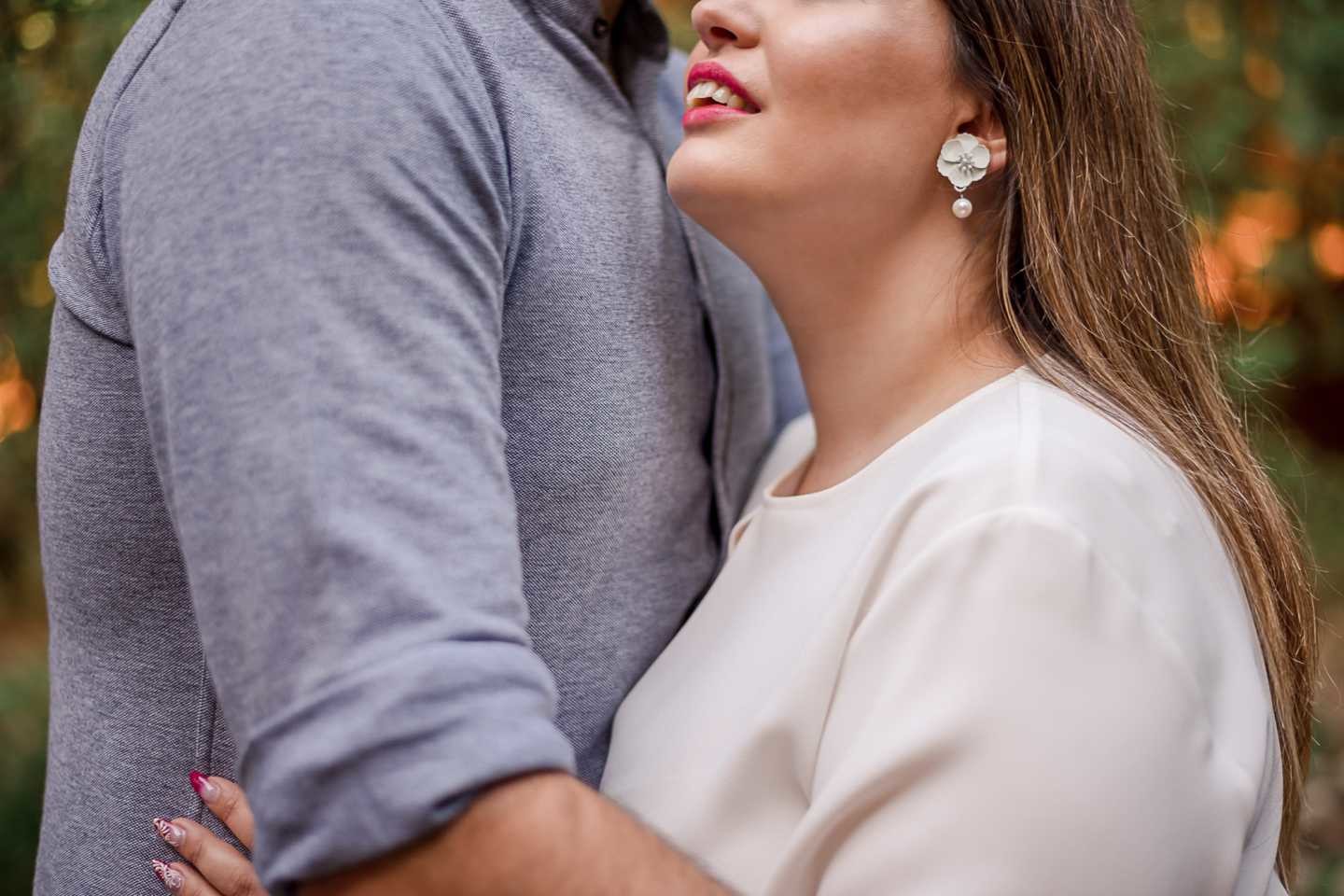 André e Carolina pormenor no sorriso