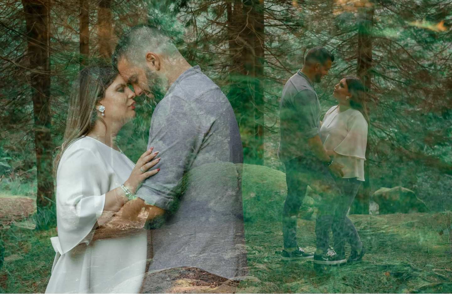 Carolina e André a olharem um para o outro apaixonadamente