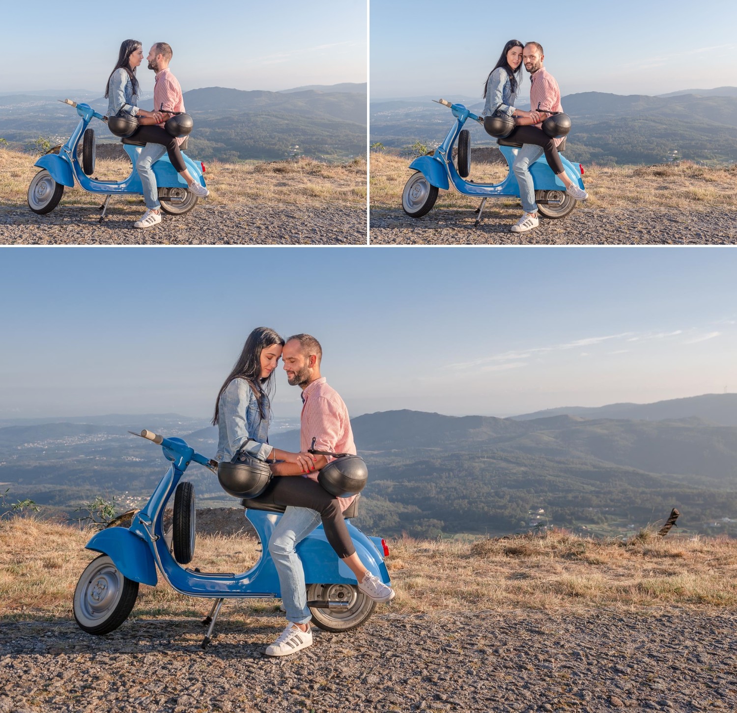 Soraia e Ricardo sentados na moto