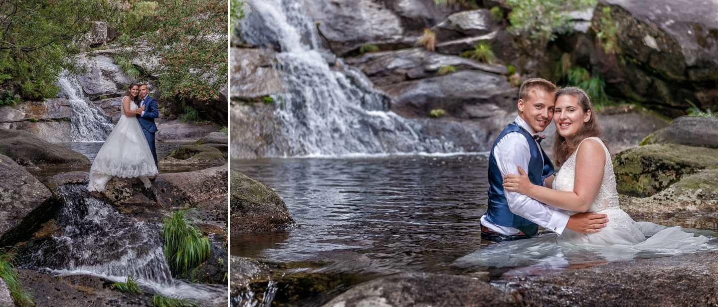 Noivos na cascata