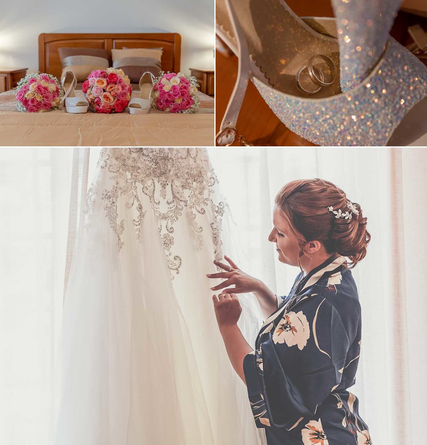 Montagem 3 fotografias :: Pormenores Noiva, Alianças