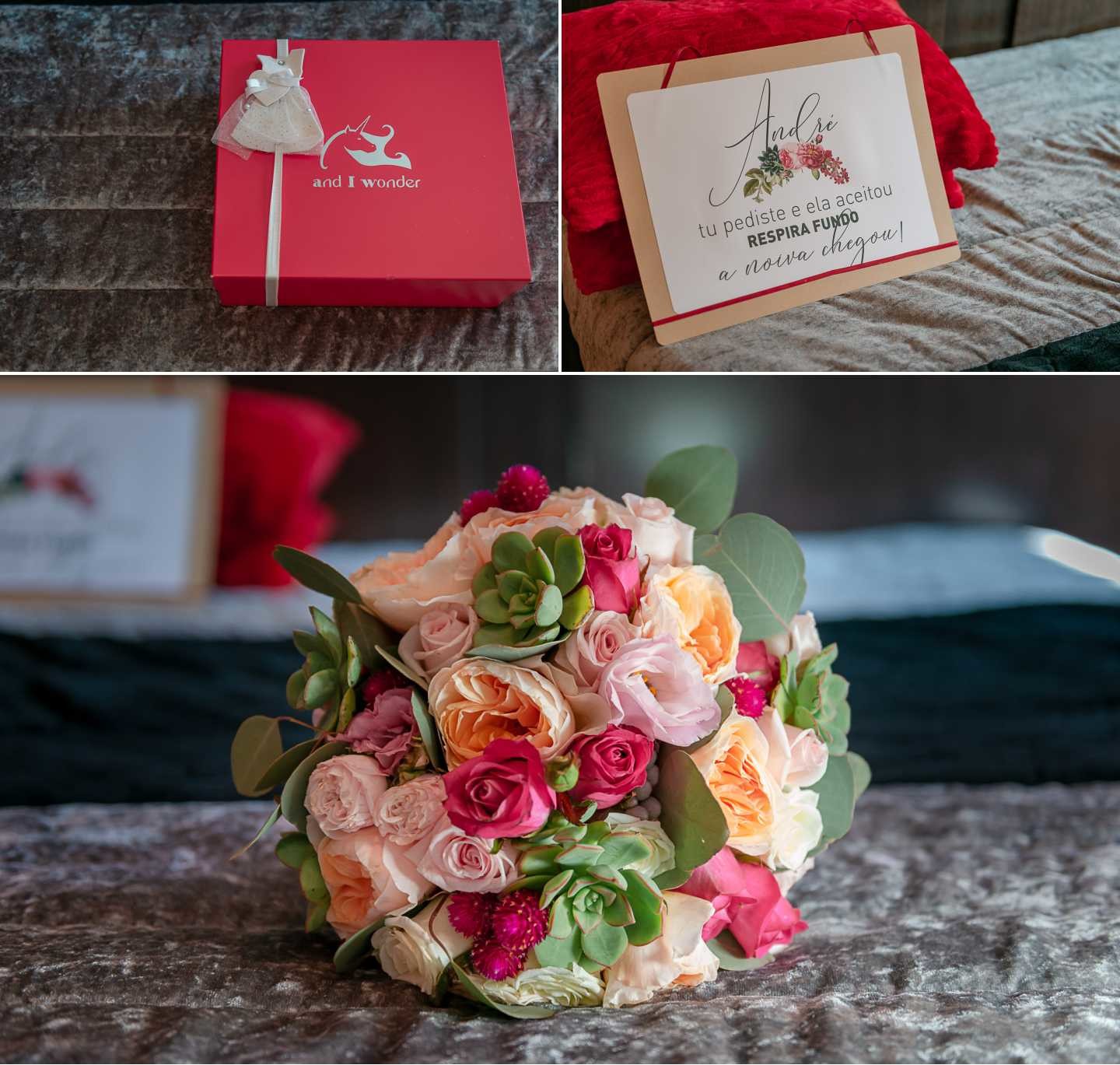 Montagem 3 fotografias :: Pormenores Noiva