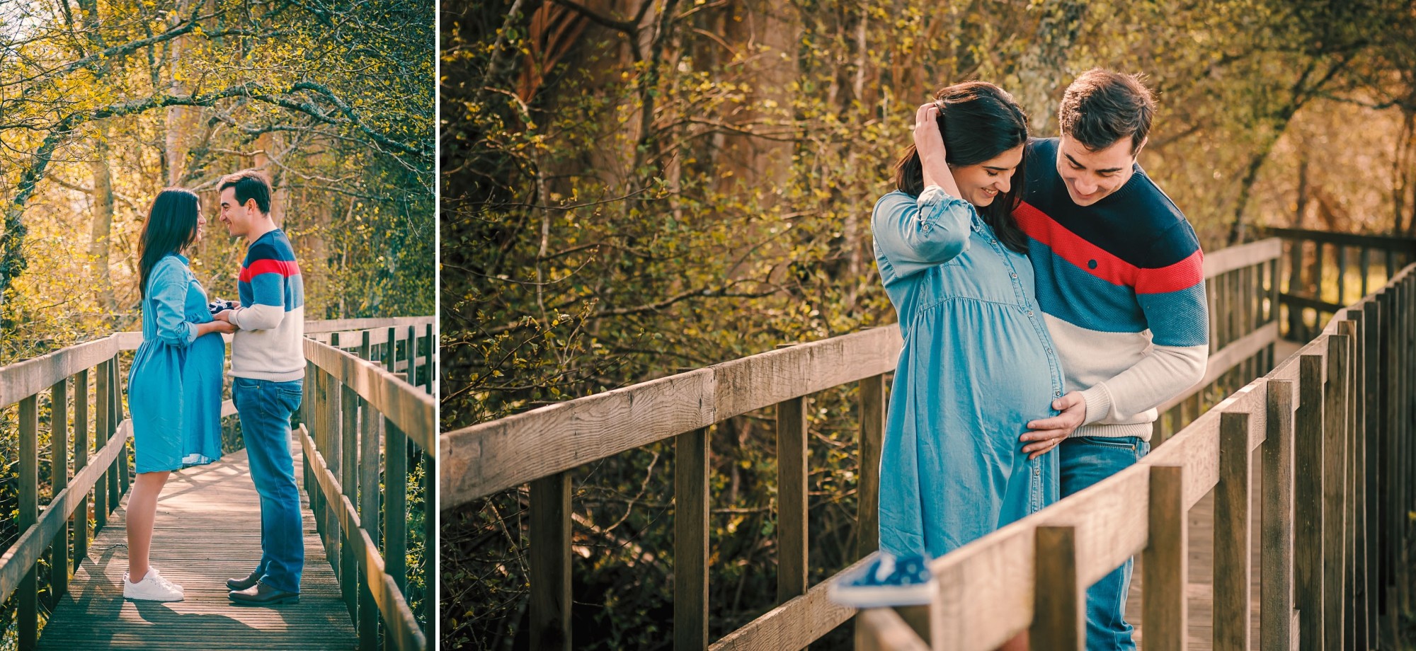 Anabela e Ricardo a darem as mãos, Ricardo a segurar na barriga da Anabela