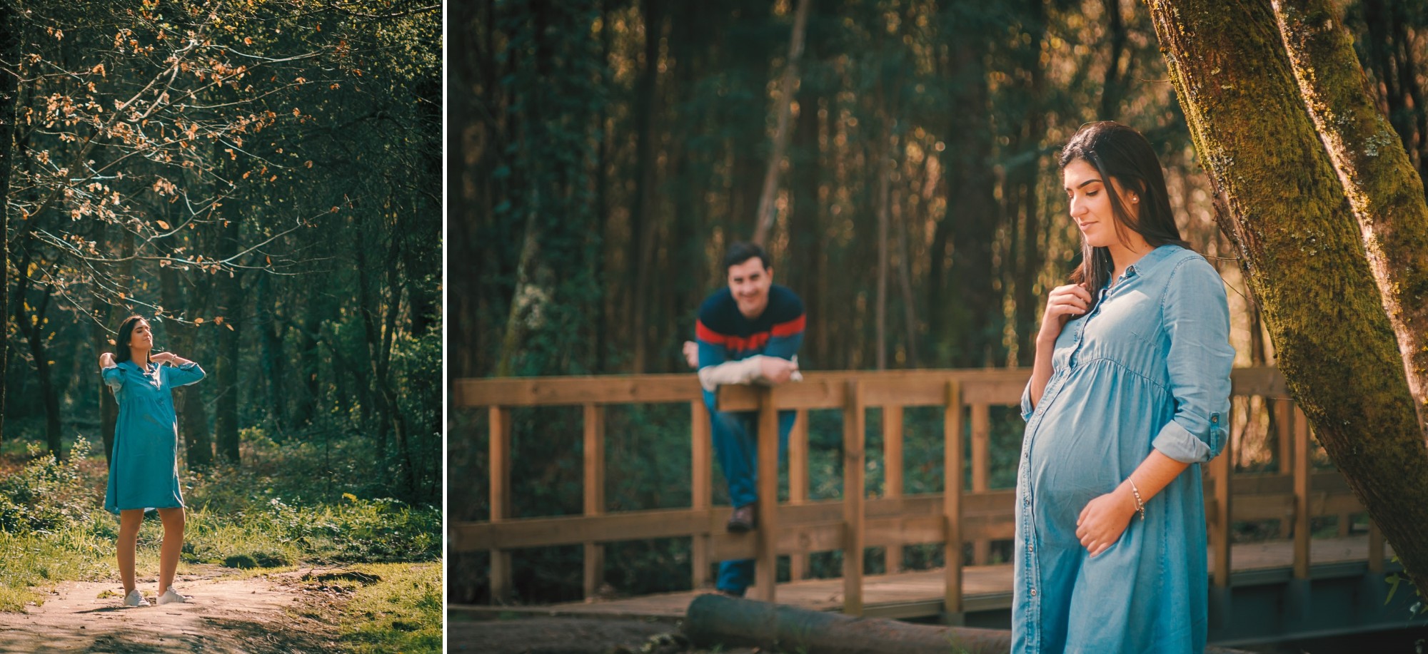 Anabela a beira da árvore, Ricardo a olhar para a Anabela