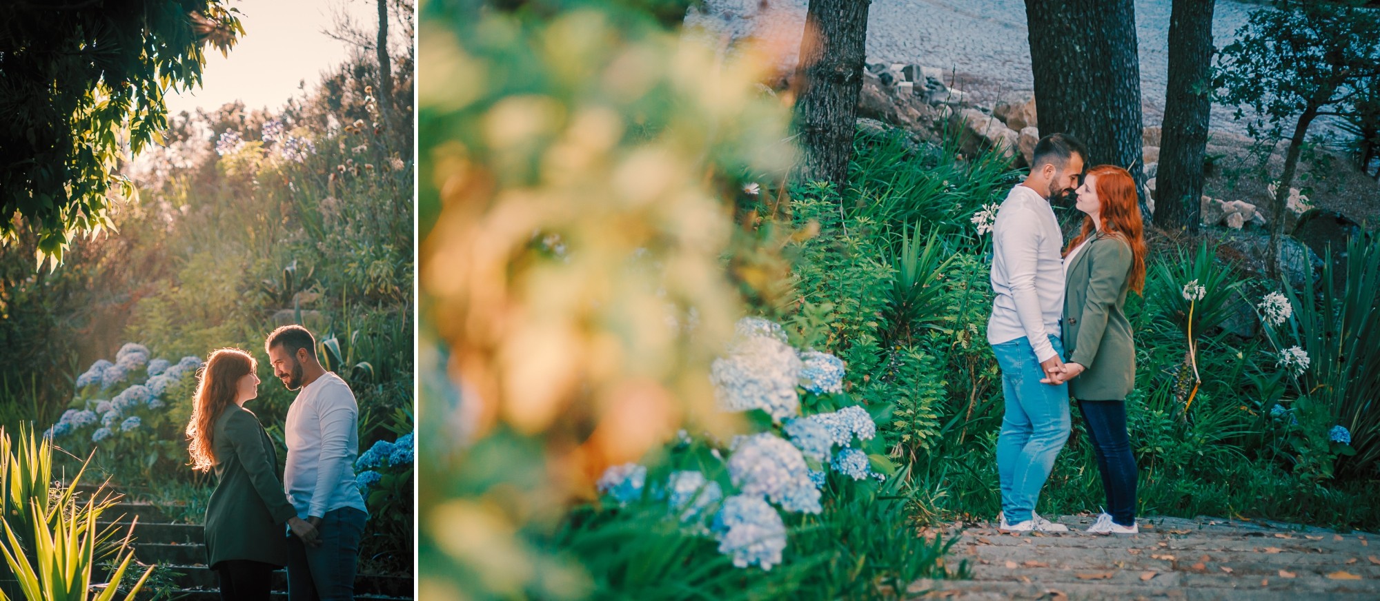 Casal a olharem um para o outro apaixonadamente