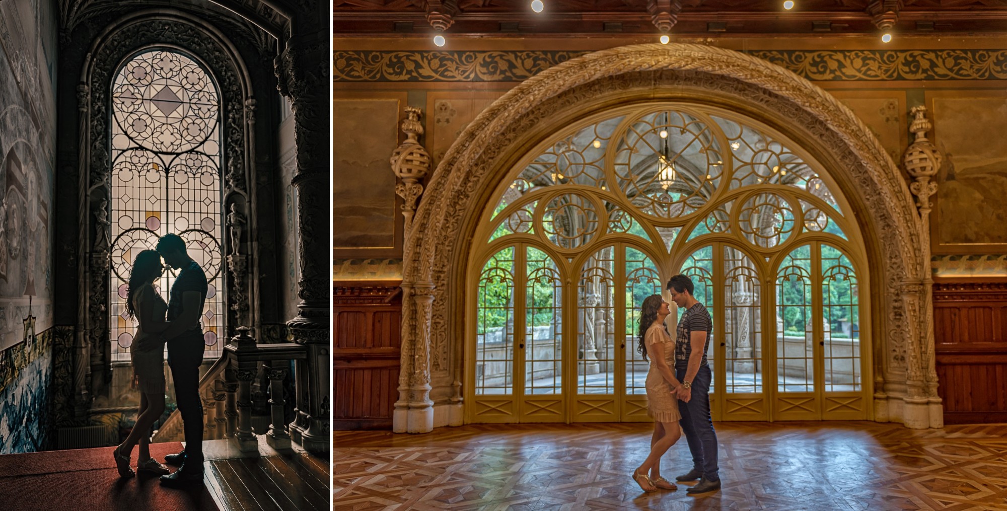 Casal dentro do Palácio da Pena