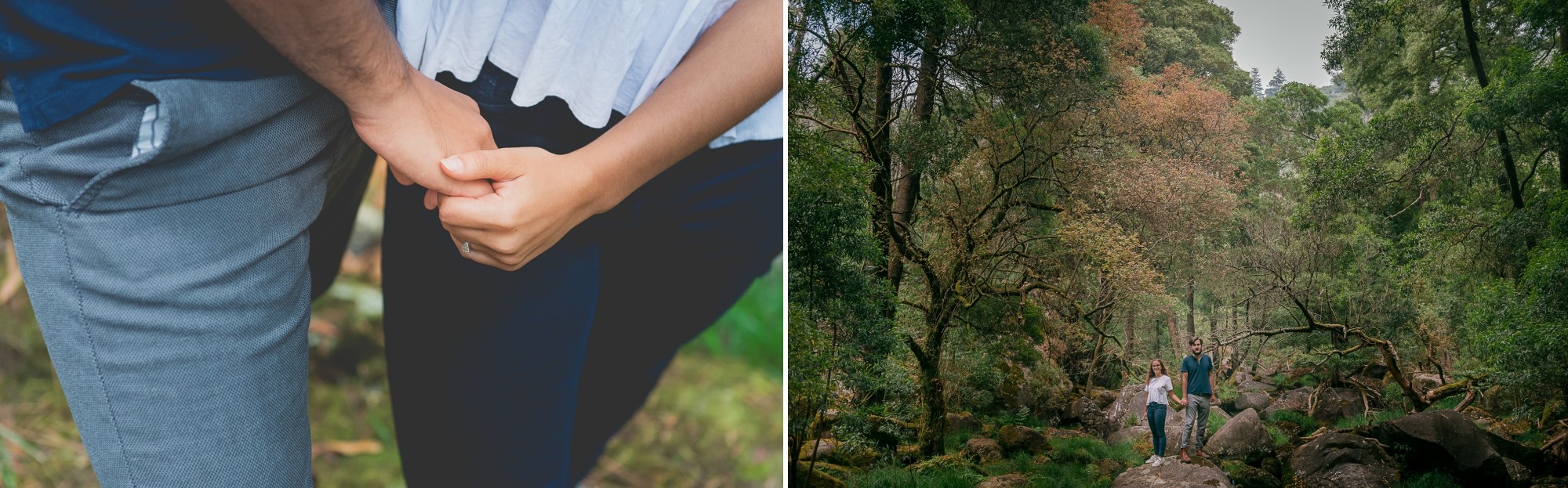 Pormenor do casal ma dar as mãos, Casal em cima da rocha
