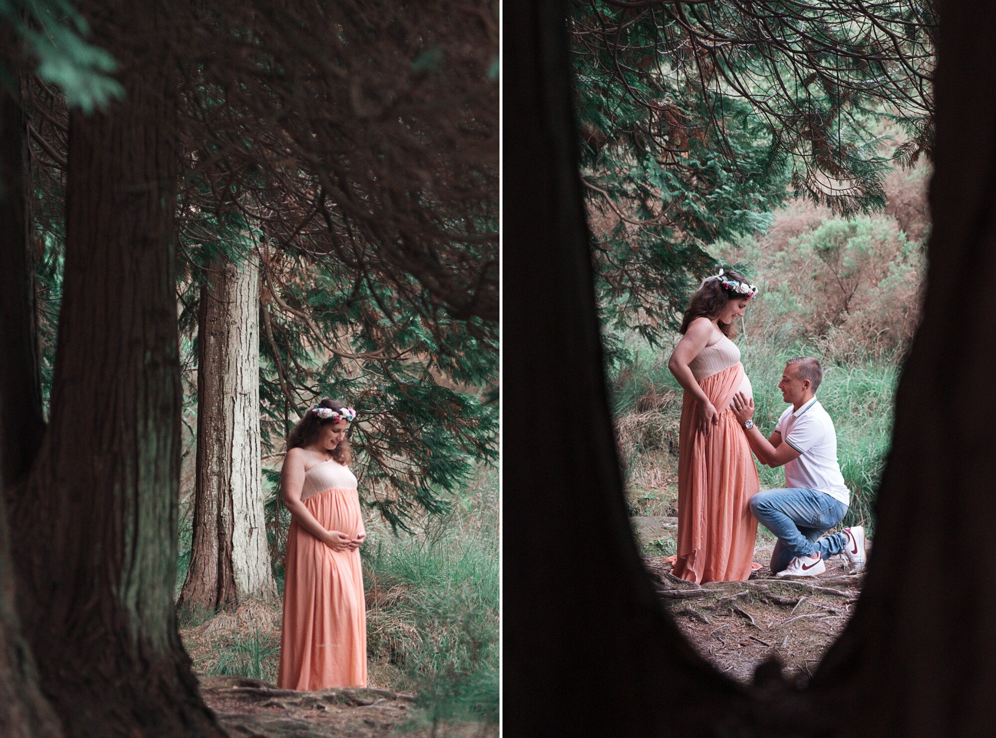 Pré-Mamã a segurar a barriga, Marido a segurar na barriga da Pré-Mamã