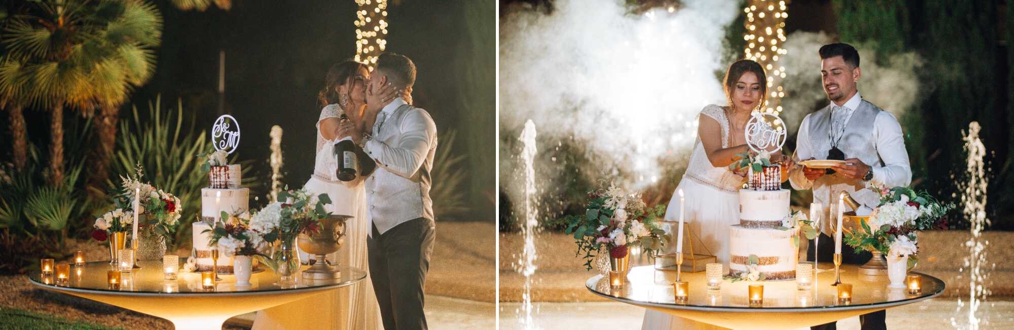 Montagem de 2 fotografias :: Cortagem do bolo