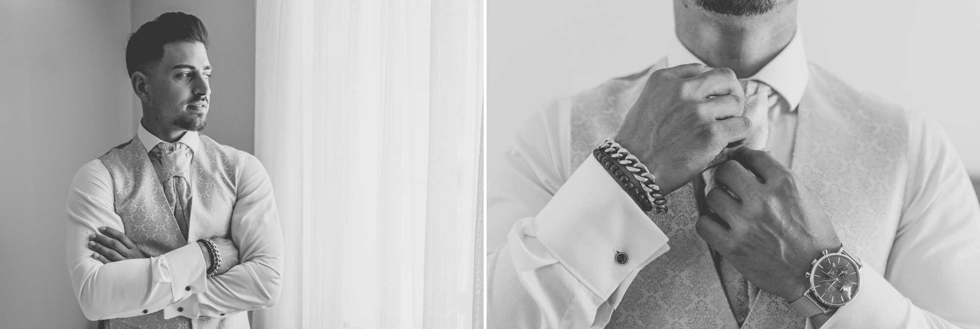 Montagem de 2 fotografias :: Pormenores Noivo