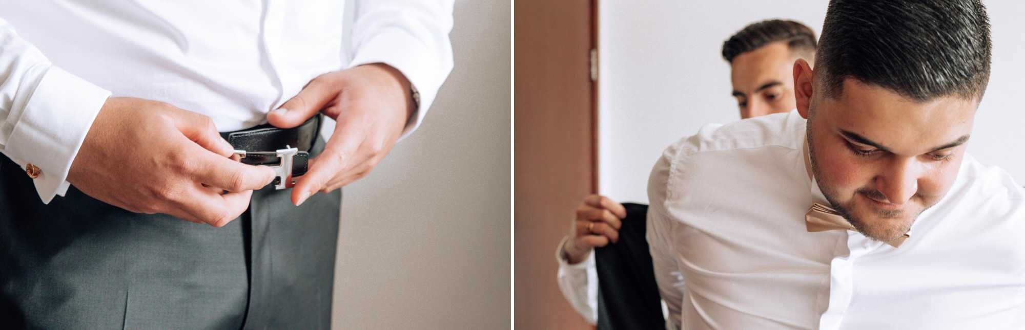 Montagem de 2 fotografias :: Pormenores Noivo