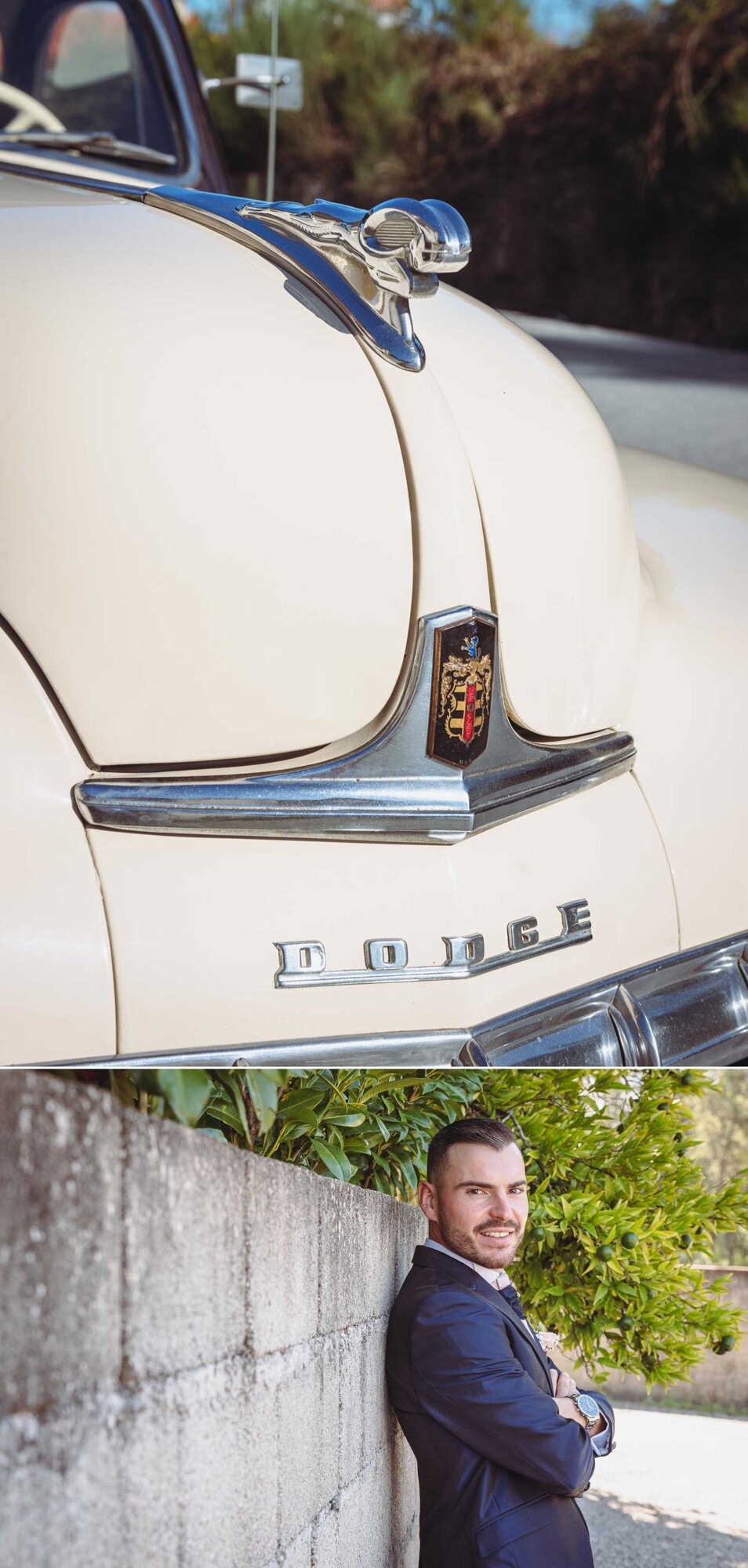 Carro dos Noivos, Noivo encostado na parede