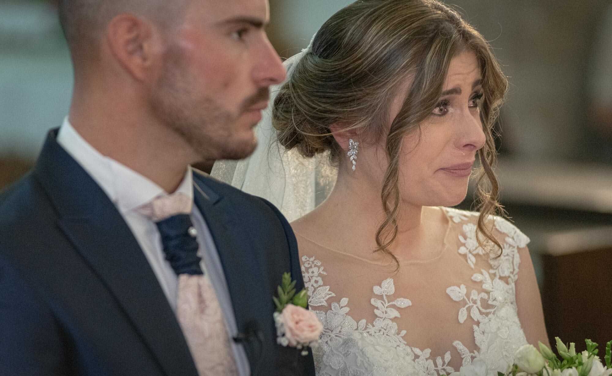 Close Up da cara dos noivos