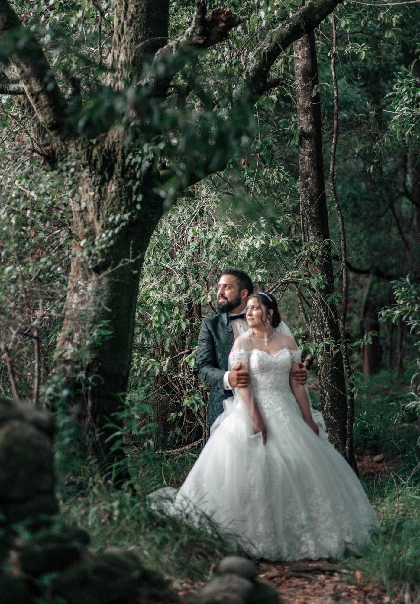 Pós Casamento :: Casal a ver a vista do bosque