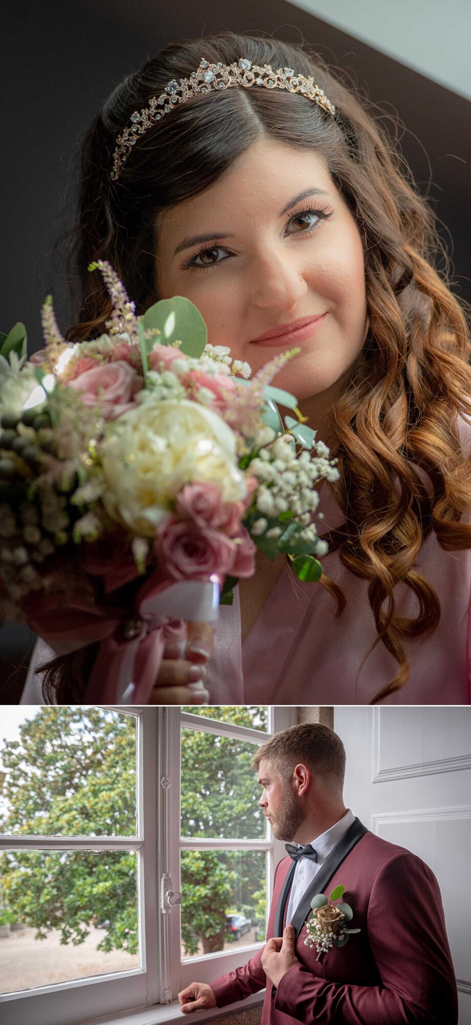 Close Up da Noiva, Noivo com o braço apoiado na janela