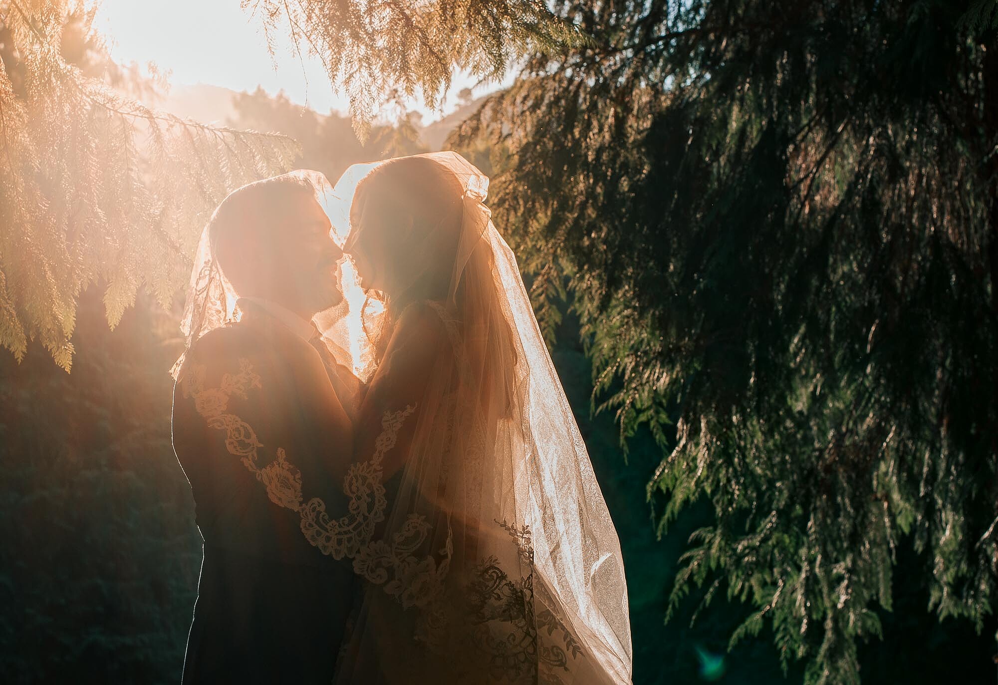 Casal dentro do véu