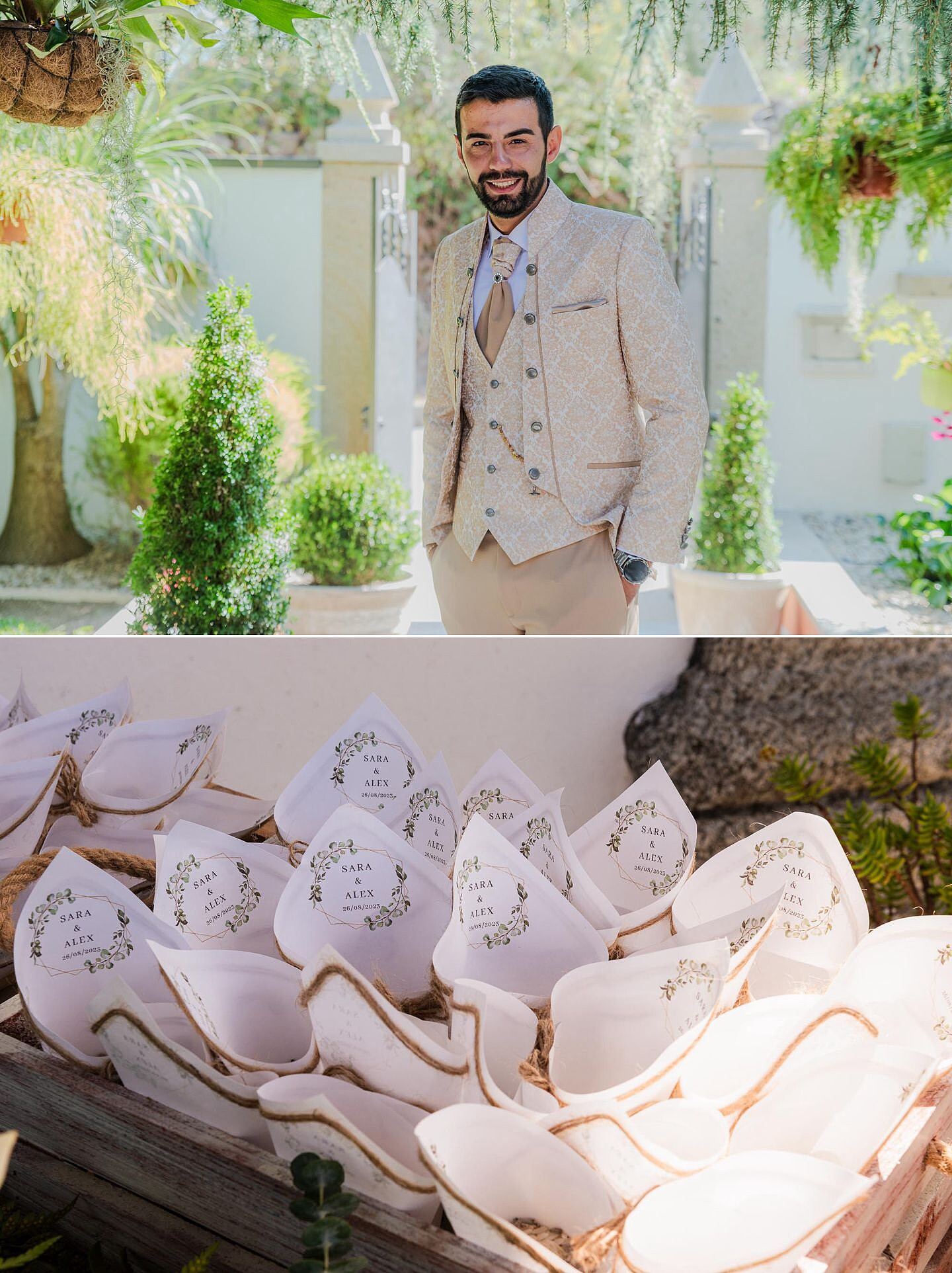 cones de arroz para o casamento