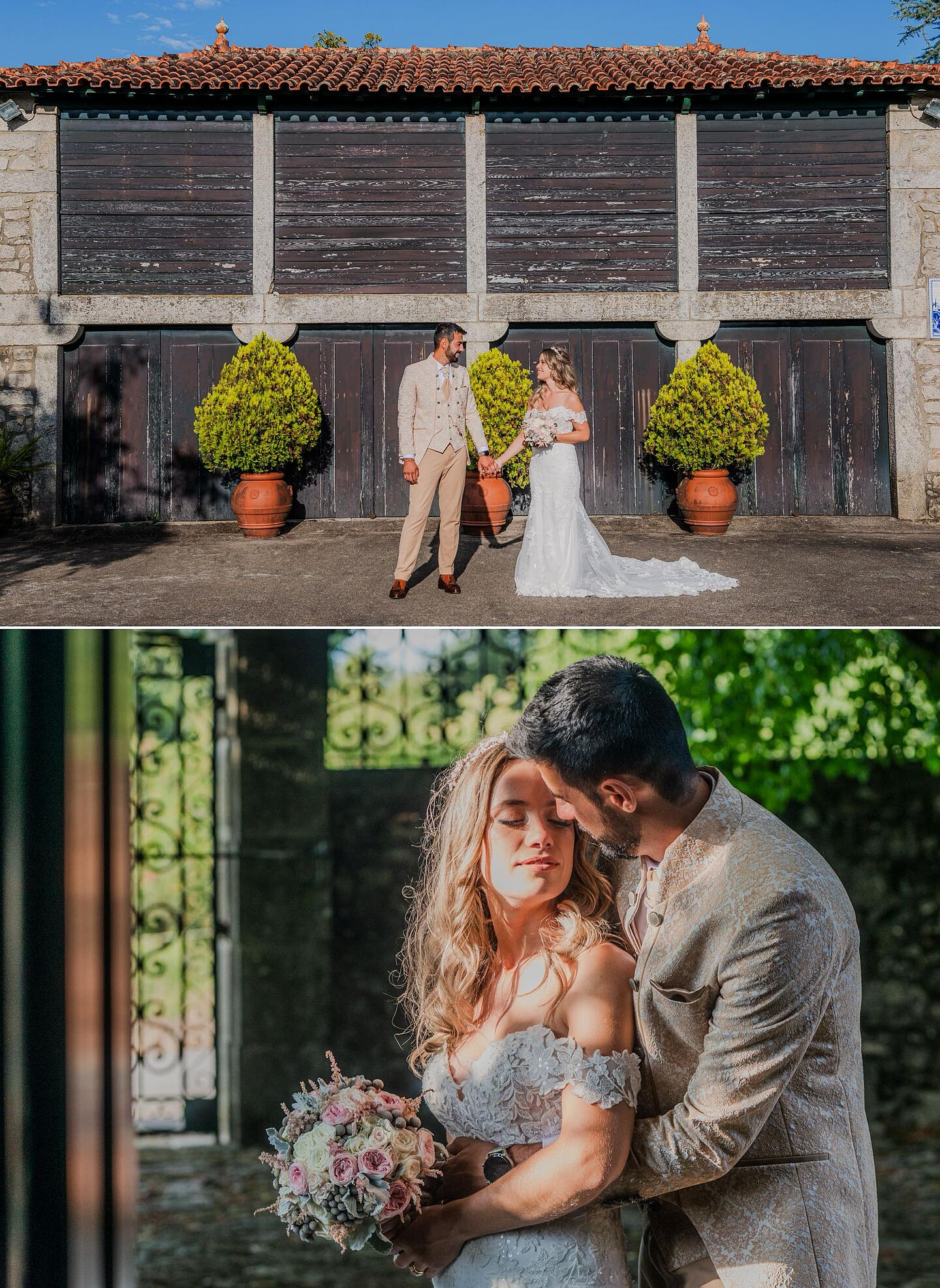 noivos junto ao espigueiro