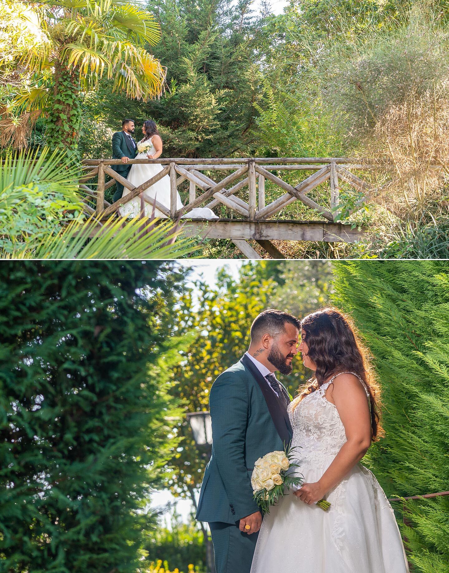 Casal numa ponte a olhar um para o outro