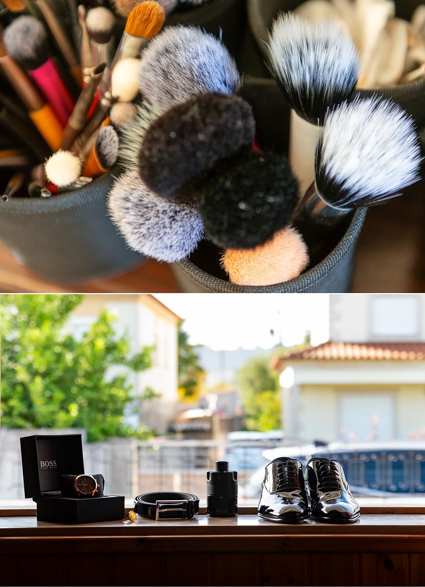 Pincéis de maquilhagem da Noiva, Pormenores do Noivo