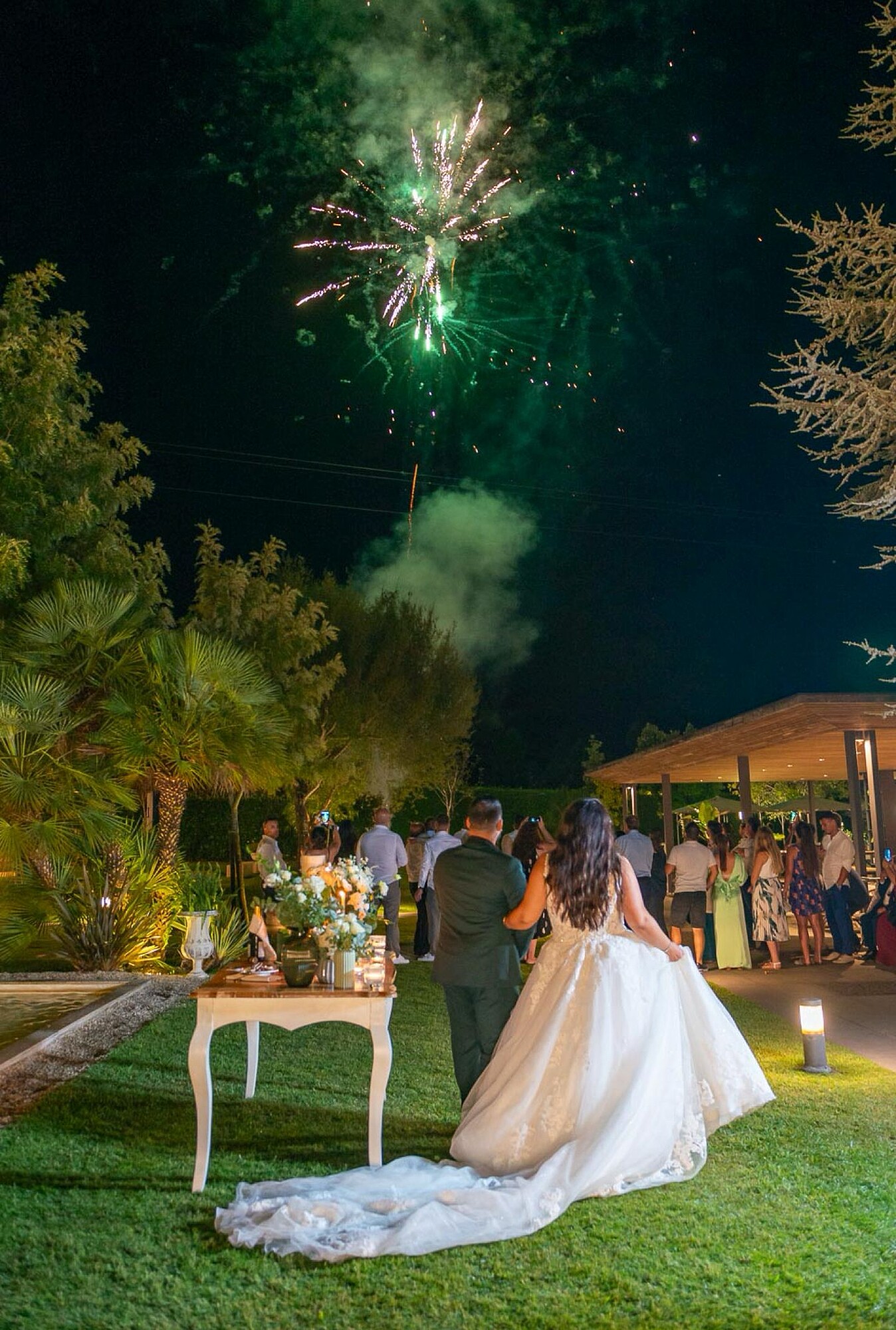 Show de fotogo de artificio no casamento