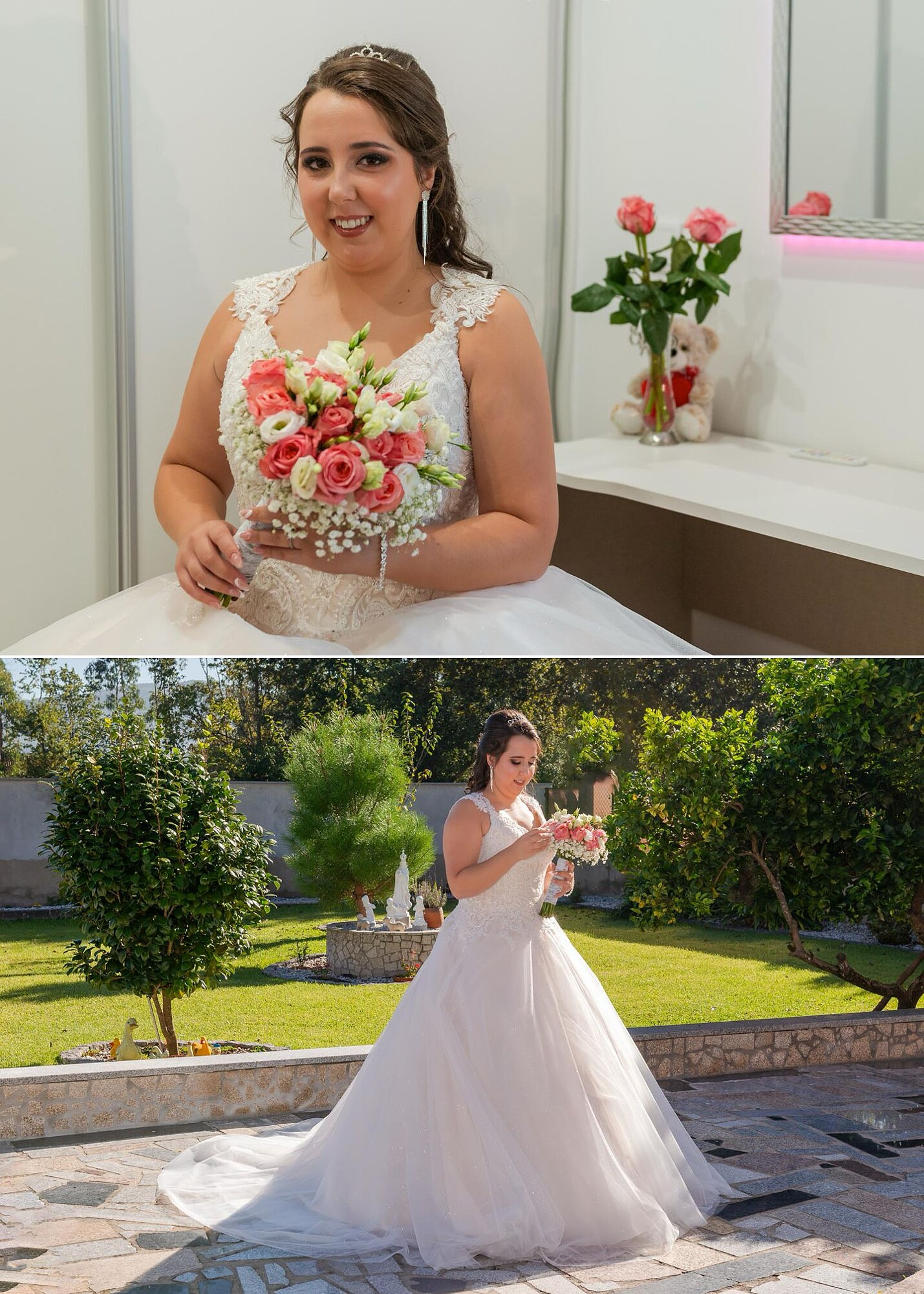 Noiva de vestido branco no dia do casamento