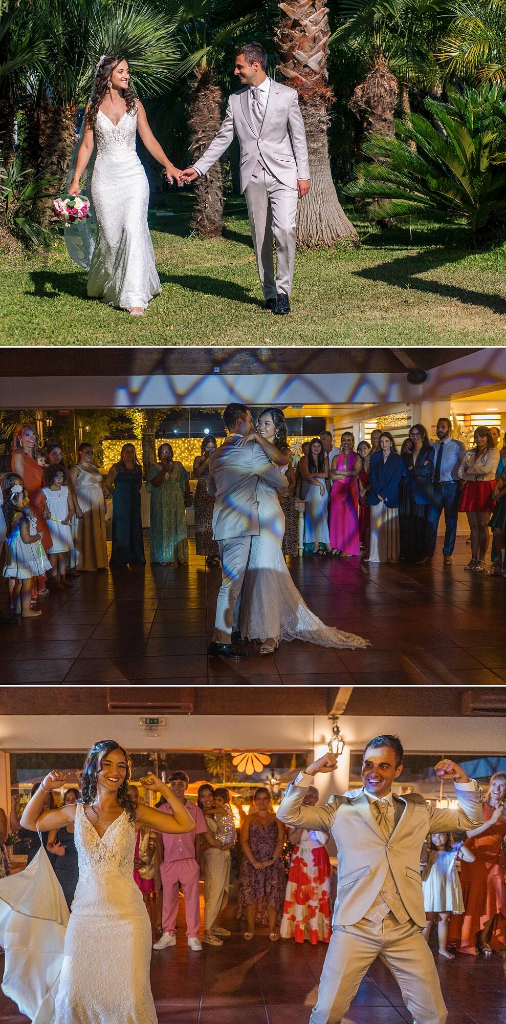 Casal a caminhar pelo o jardim, Casal a dançar dentro da Quinta