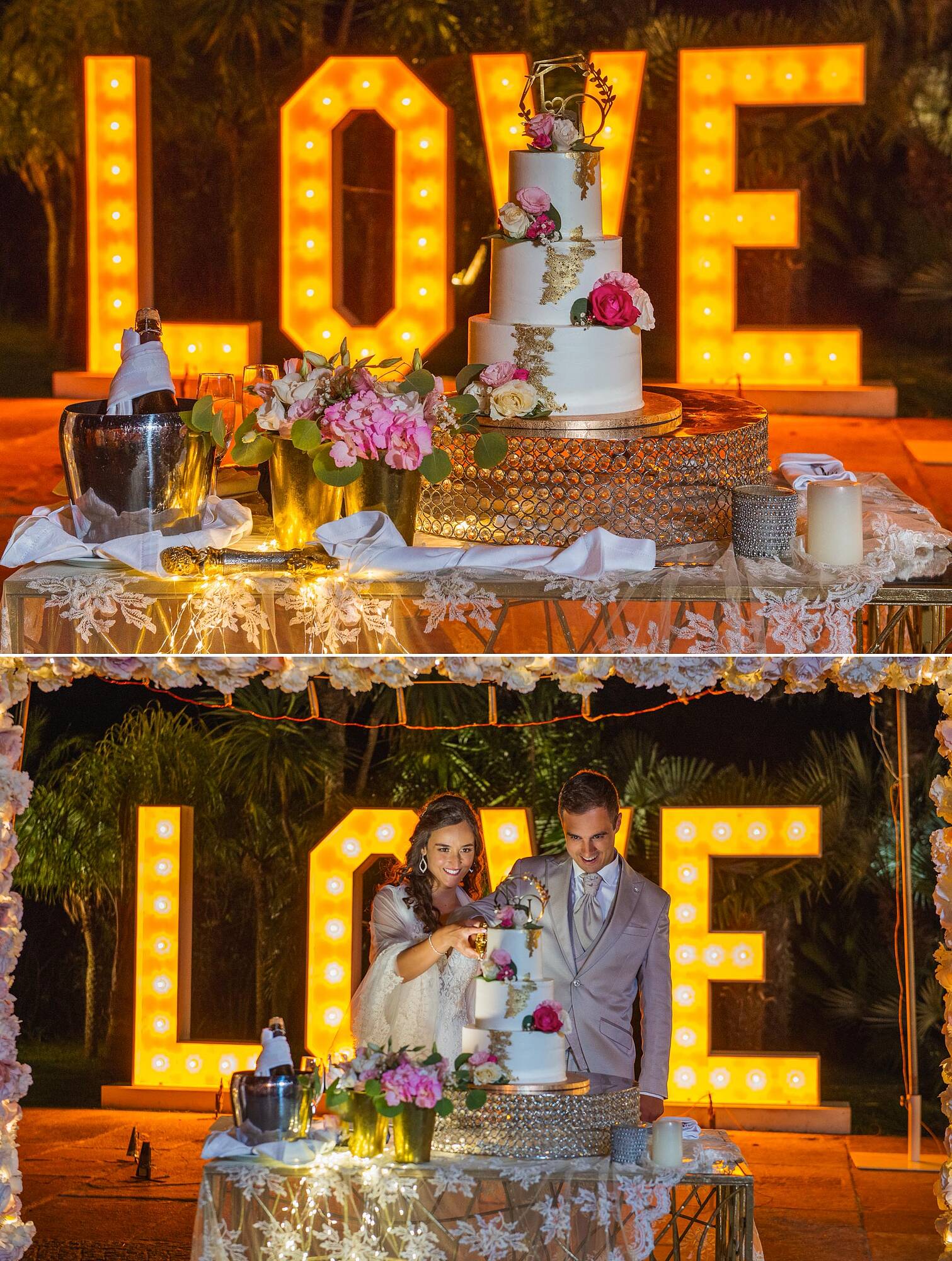 Bolo de casamento, Corte do bolo