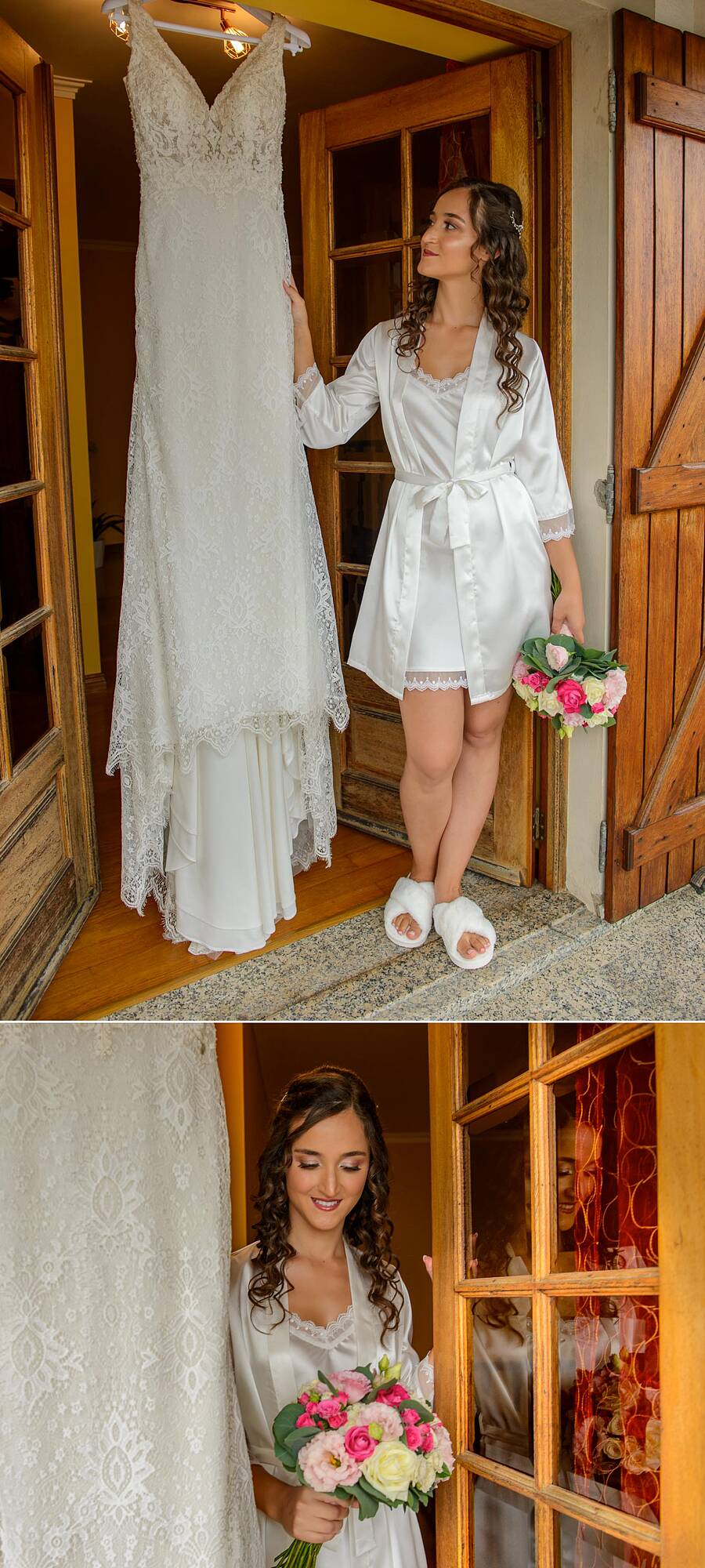 Noiva a olhar para o vestido, Noiva a janela