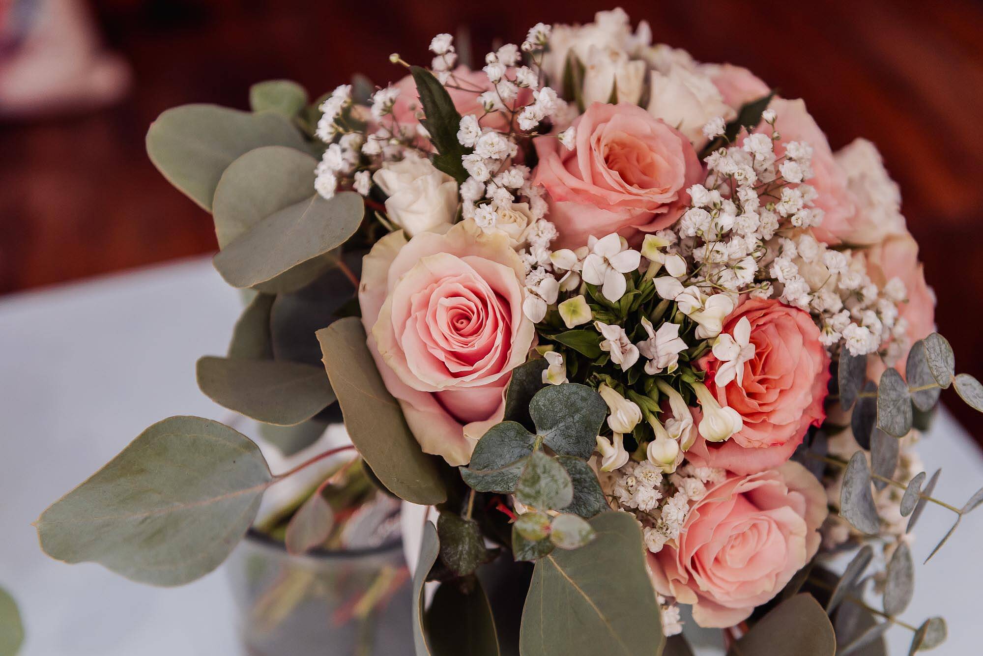 bouquet da noiva com flores rosa