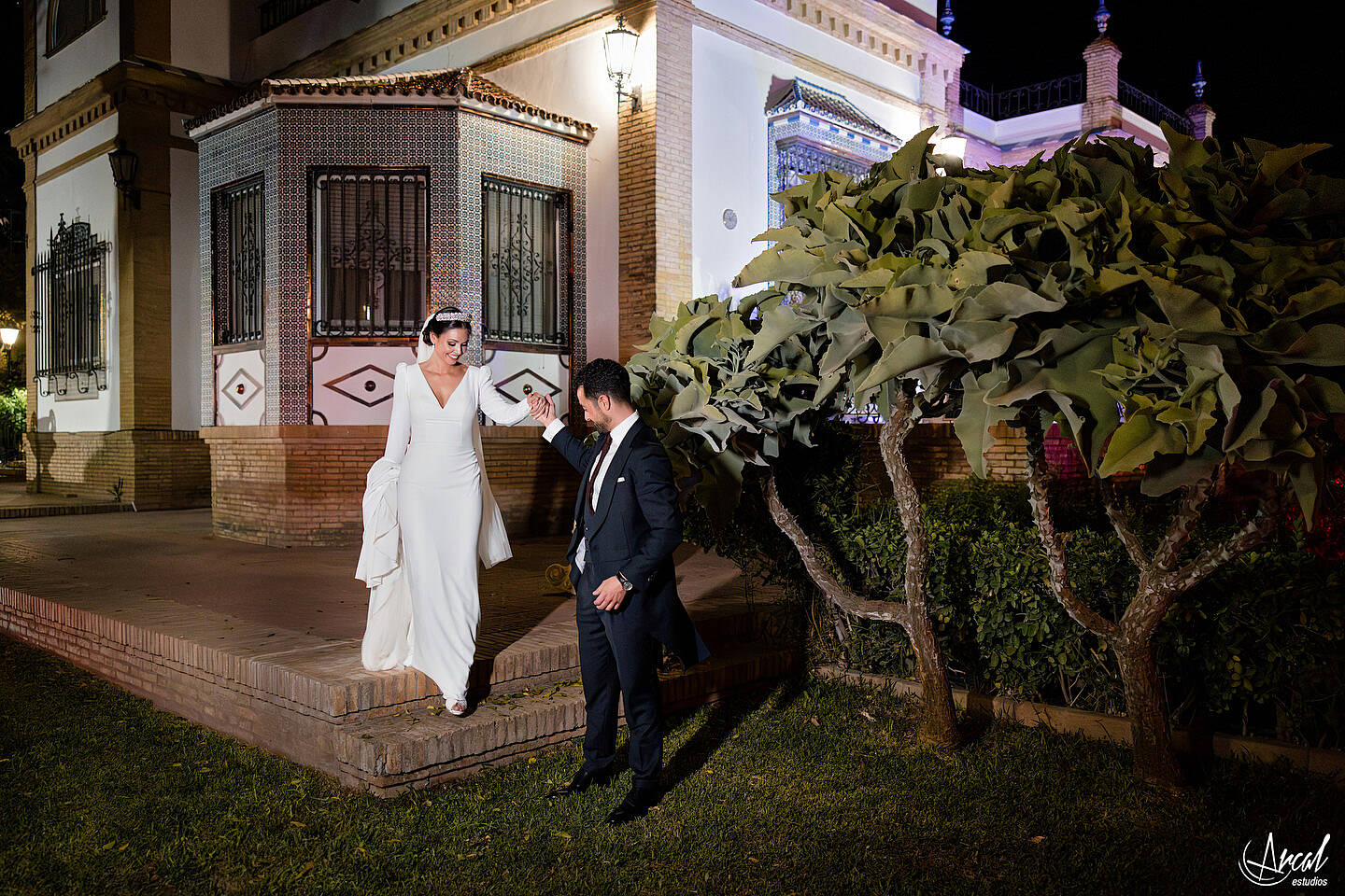 209_Ángela y Francisco boda en hacienda Al-Yamanah de Sanlúcar La Mayor de Sevilla, vestido de novia de pronovias, fotografía y vídeo by Arcal Estudios