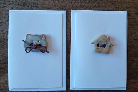 BIGLIETTINI CON BOTTONI DI CERAMICA