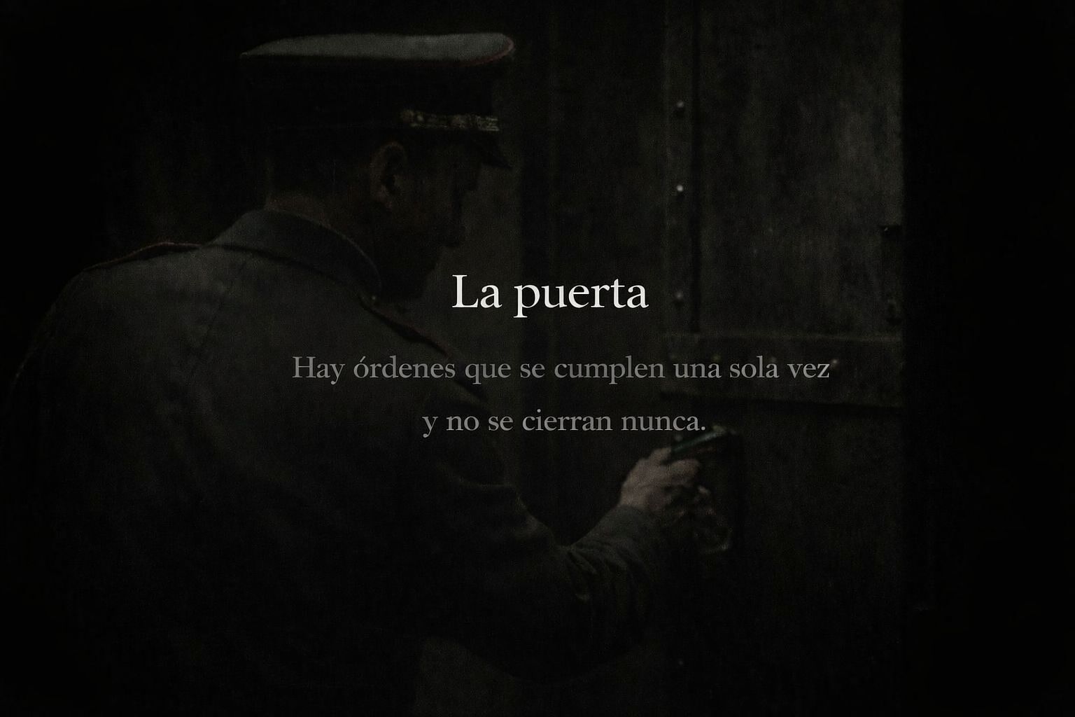 Antes de cruzar umbral, decisión, límite, tránsito, espera