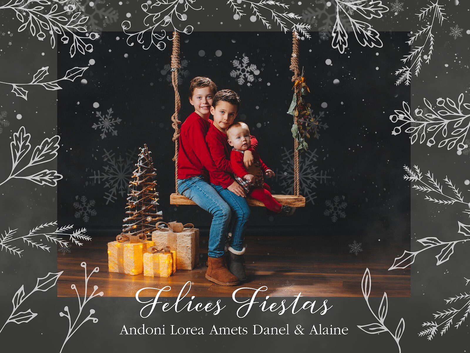 Postal sesion navidad. Estudio fotografia