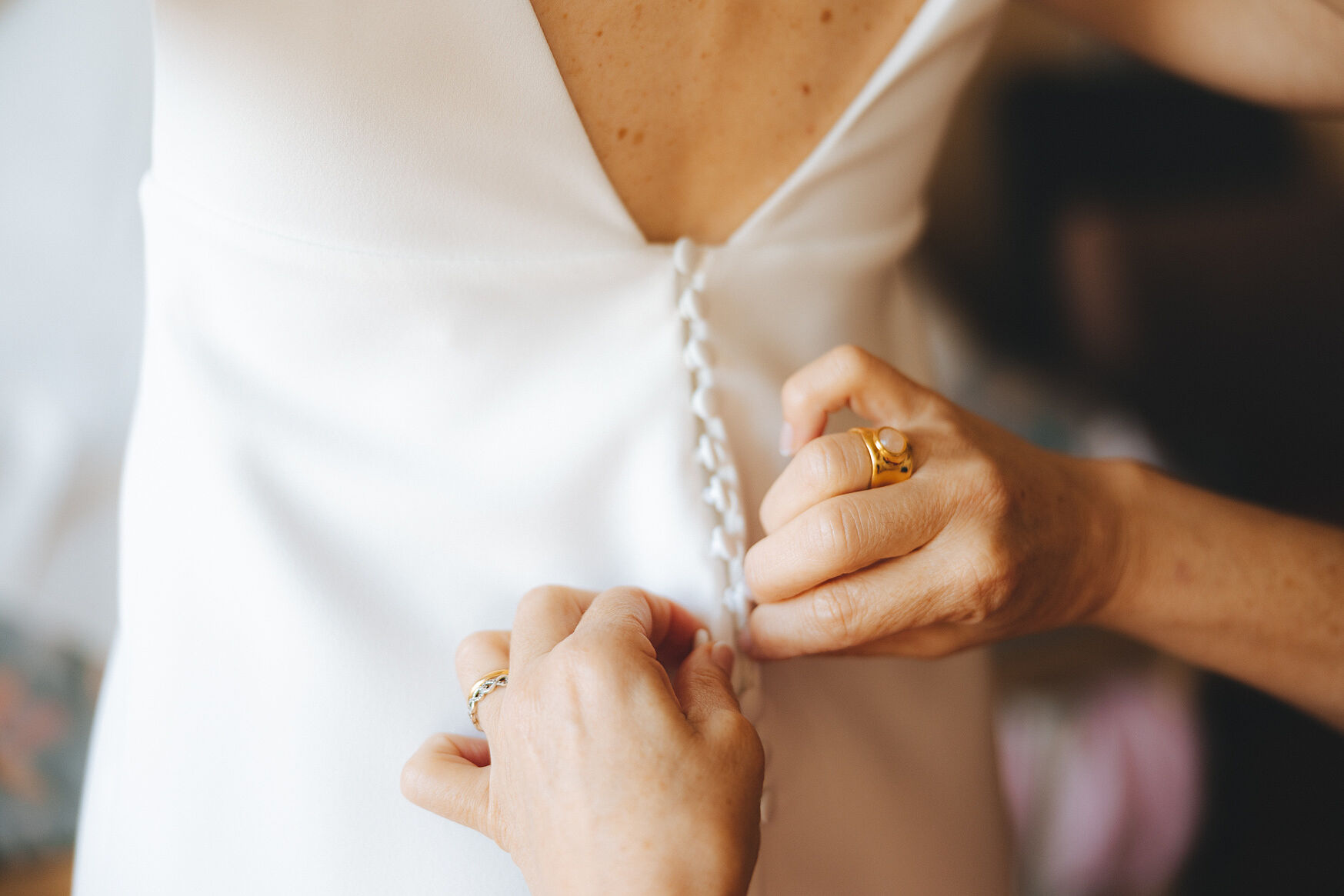 Wedding dress, preparations at the bride's house.