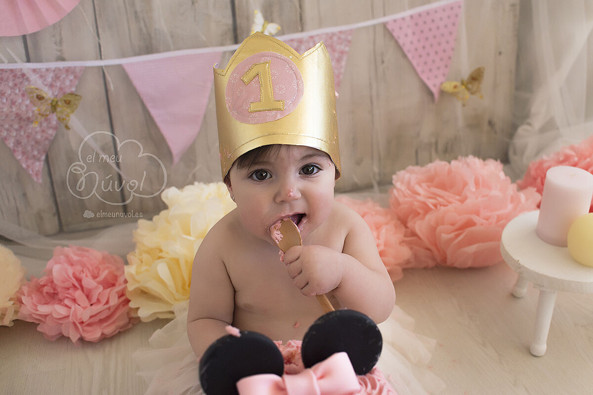 fotografía smash the cake en igualada barcelona rosa palo el meu núvol fotógrafo newborn infantil igualada00019