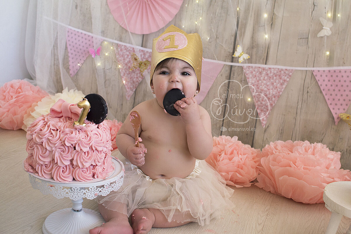 fotografía smash the cake en igualada barcelona rosa palo el meu núvol fotógrafo newborn infantil igualada00022