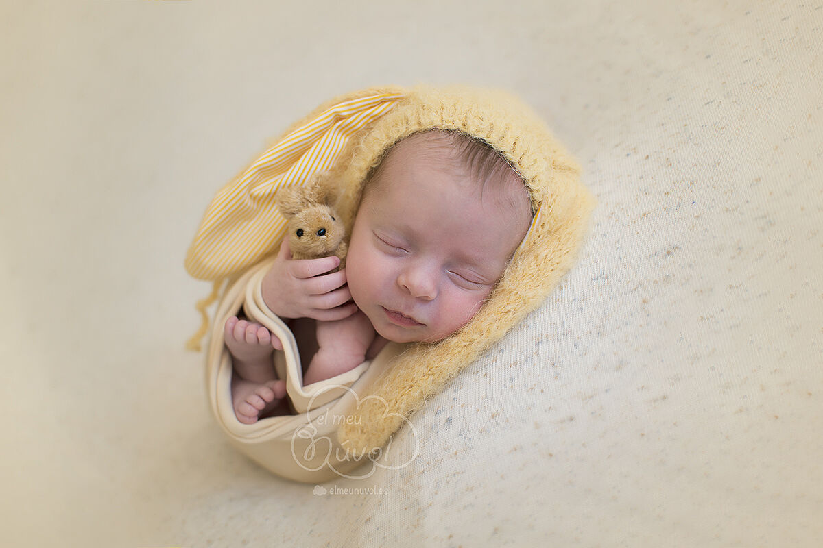 fotografía de recién nacido de pascua en igualada barcelona el meu núvol fotógrafa newborn conejito infantil bebé nounat embarazo
