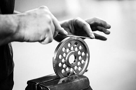 Man working on wheel
